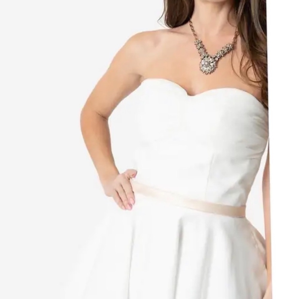 NWT Unique Vintage X Dolly Couture Strapless Tea Length Wedding / Prom Dress - Picture 3 of 16